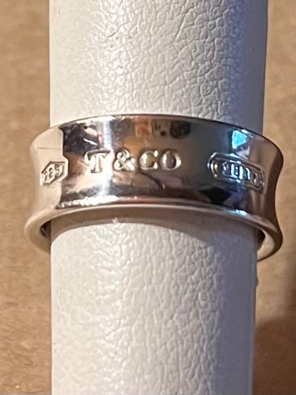 Authentic Tiffany & Co. 1837 Wide Concave Band Ring 925 Sterling Silver